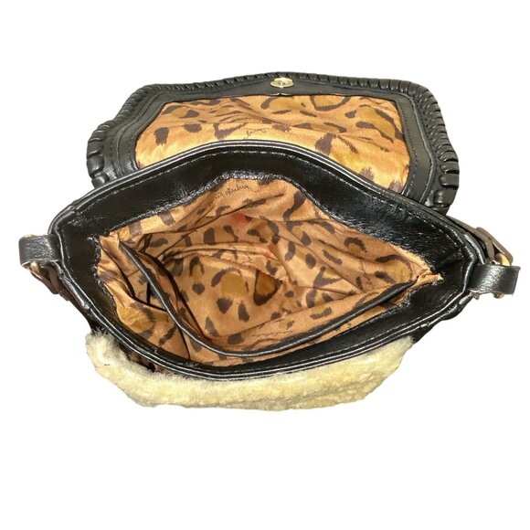 Aimee Kestenberg Black Leather & Wool Crossbody Bag - Picture 7 of 8